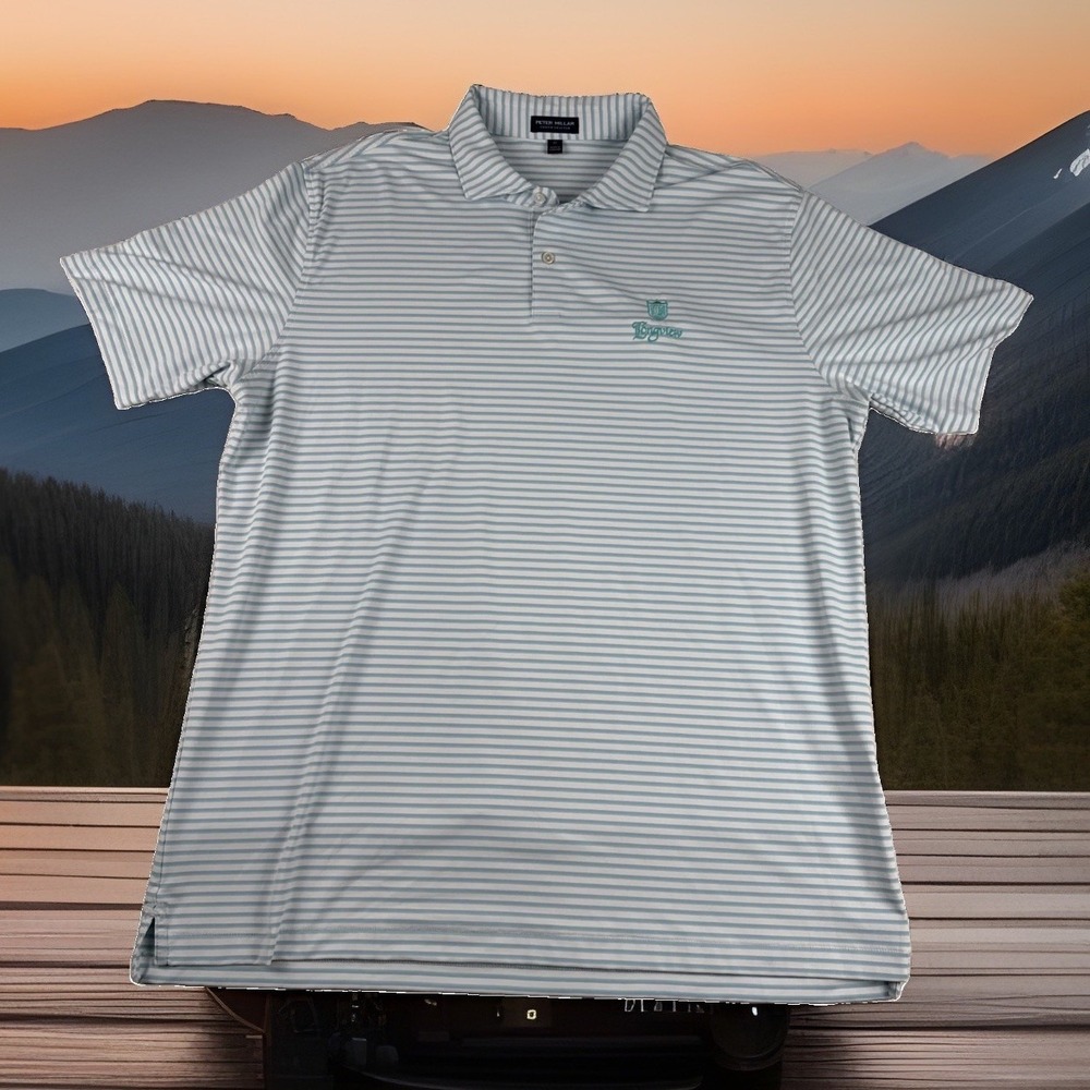 Peter Millar Longview Crown Crafted Mens Striped Golf Polo XL lightweight